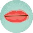 Illustration of a mouth with hives