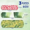 Measurements of the three different bandage sizes that come in each box