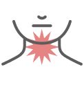 Illustration of a man with an irritated throat