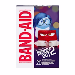 BAND-AID® Brand Adhesive Bandages featuring Disney/PIXAR Inside Out 2 Characters front of package