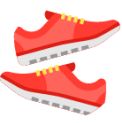 A pair of red sneakers