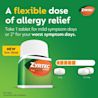 Flexible dose allergy relief; 1 tablet for mild symptoms or 2* for your worst symptoms *once daily