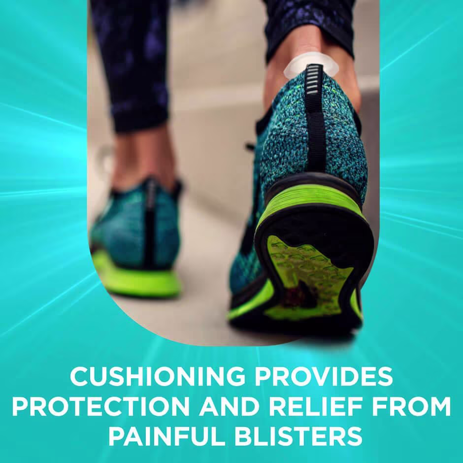 Hydro Seal cushioning provides protection and relief from painful blisters