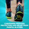 Hydro Seal cushioning provides protection and relief from painful blisters