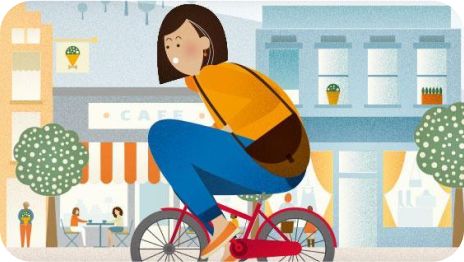 Riding a bike