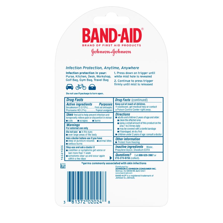 BAND-AID® Brand Antiseptic Cleansing Liquid To Go Spray - Image 4 - Band Aid - en-US