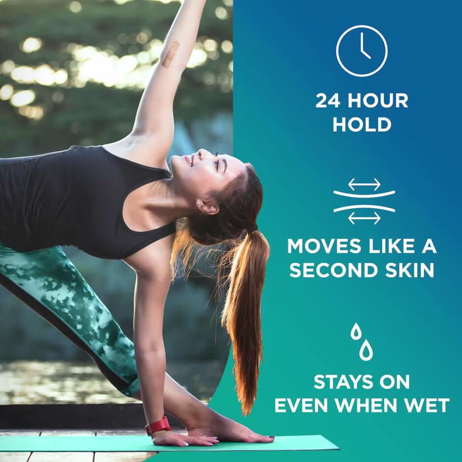 Band-Aid Skin Flex Bandages move like a second skin and have a 24-hour hold that stays on when wet