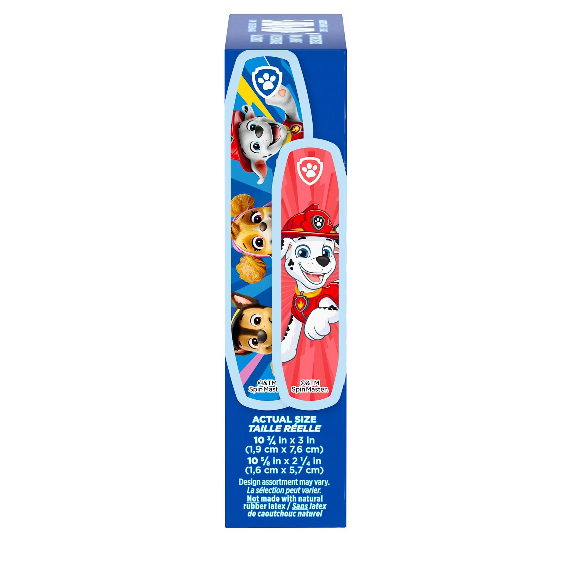 BAB NA US 381371165896 111658906 291017 Bandages Paw Patrol Assorted 20CT 00270 Actual Size pack shot for BAND-AID® Brand Adhesive Bandages, featuring Paw Patrol