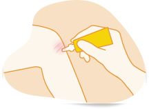 Applying antibiotic ointment to a wound.