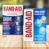 Old vs new look of BAND-AID® Brand TRU-STAY™ Clear Spot Bandages