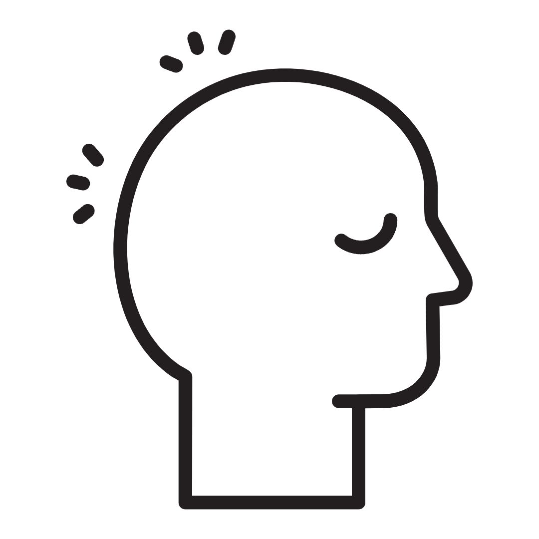 Illustration of a headache icon representing allergy symptoms