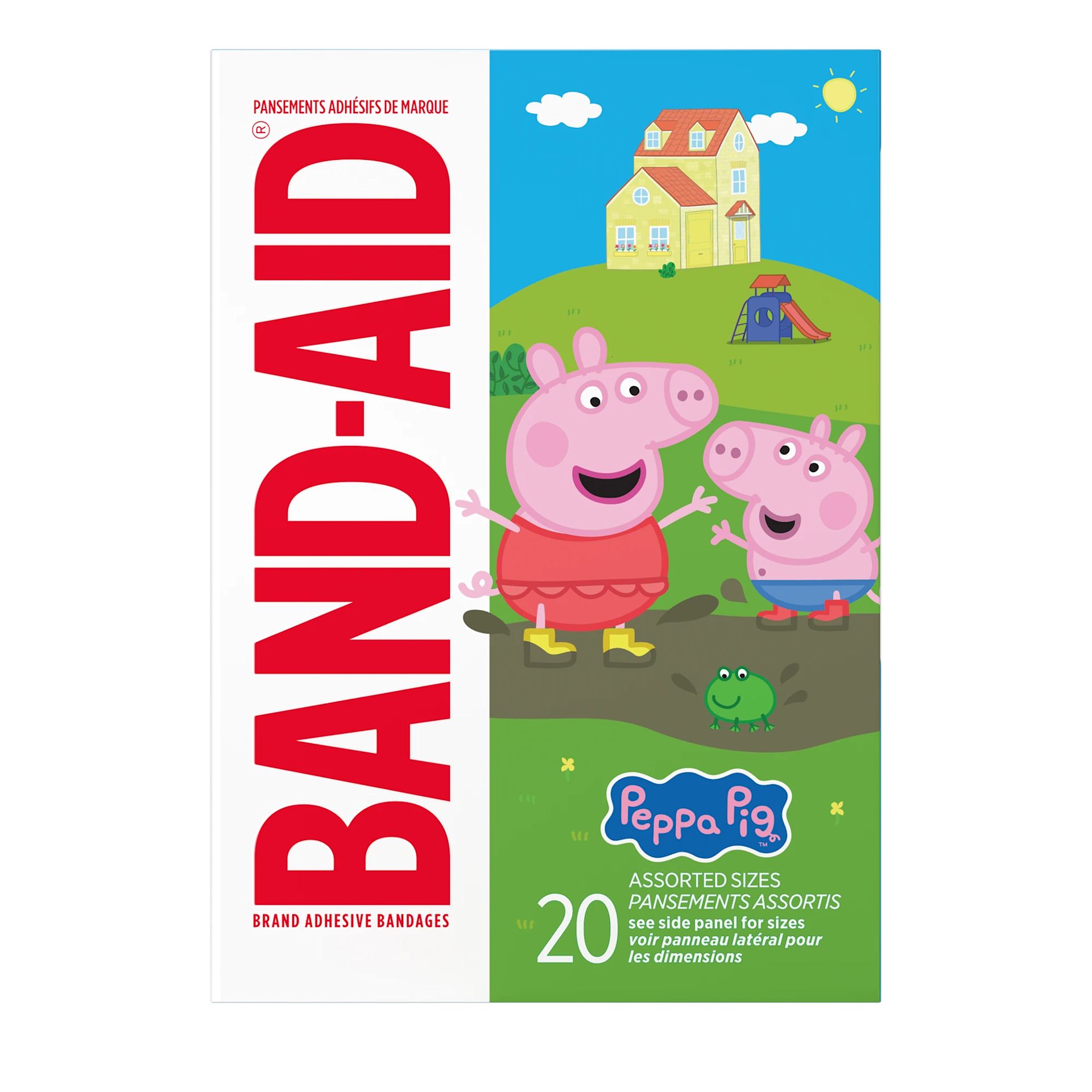 Front Pack shot of BAND-AID® Brand Adhesive Bandages featuring Peppa Pig 20ct