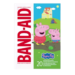Front Pack shot of BAND-AID® Brand Adhesive Bandages featuring Peppa Pig 20ct