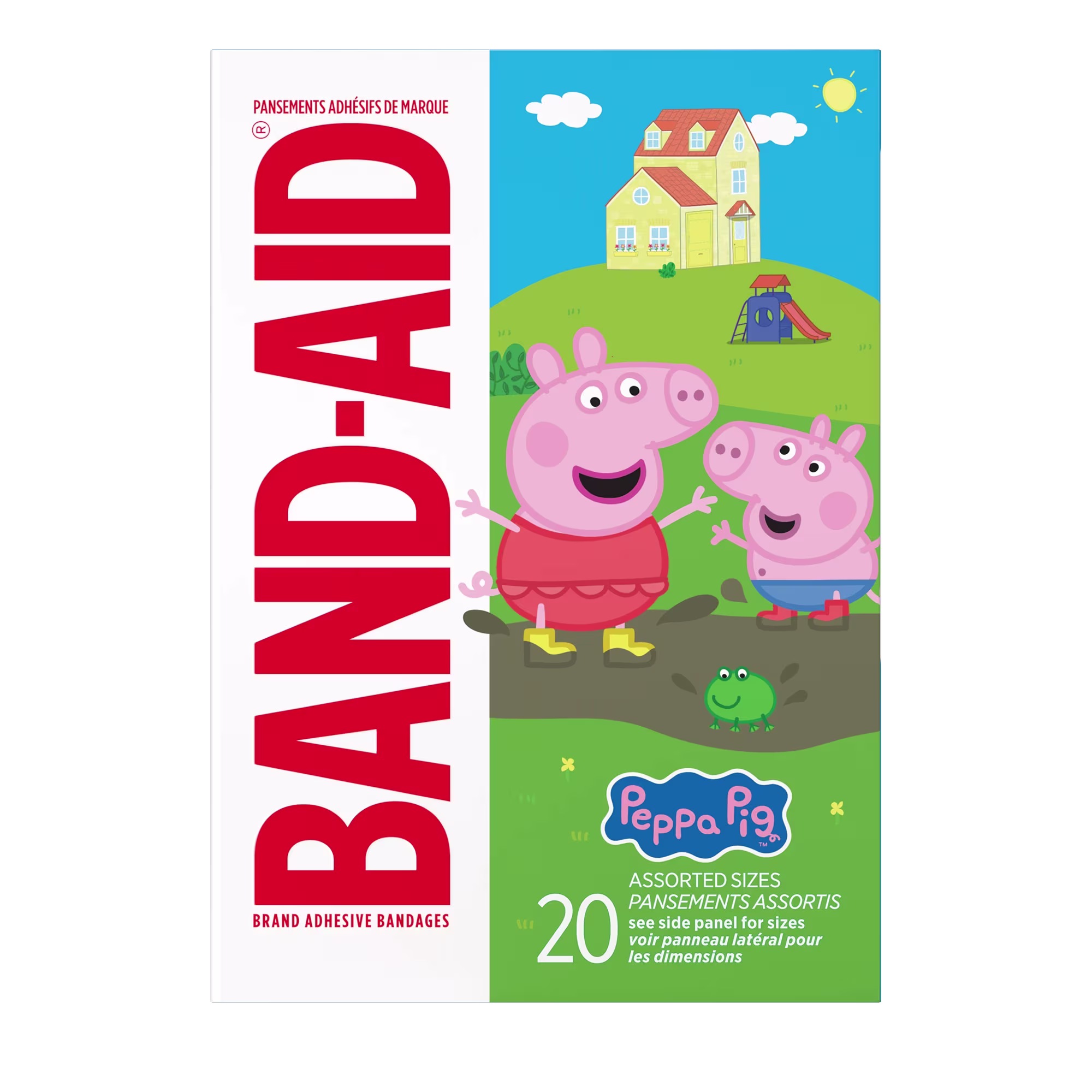 Front Pack shot of BAND-AID® Brand Adhesive Bandages featuring Peppa Pig 20ct