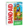 A pack of Band-Aid brand adhesive bandages with our pixelated pals Steve and Alex from Minecraft, donning a green box with the game's logo. You've got 20 bandages in there, in all shapes and sizes.