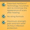 Features patented HeliDerm technology to nourish skin, minimizing the appearance of scars after healing