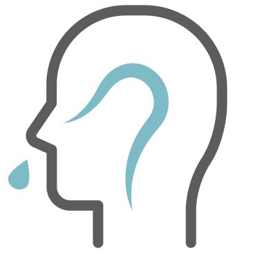 Side profile of a face with sinuses being rinsed