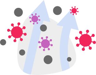 Illustration of mold spored in the air
