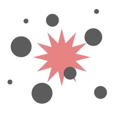 Hives icon showing raised, itchy red patches