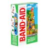 Behold, a box of Band-Aid brand adhesive bandages, dressed in the vibrant hues of Minecraft, with Steve, Alex, a Creeper, and a pixelated pig gracing the cover. Inside, you'll find 20 assorted sizes of bandages, ready for any adventure.