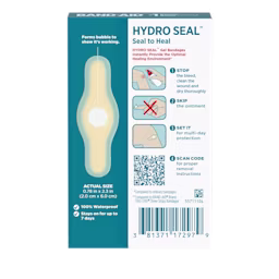 Back Pack shot of BAND-AID® Brand HYDRO SEAL® All Purpose Hydrocolloid Bandages