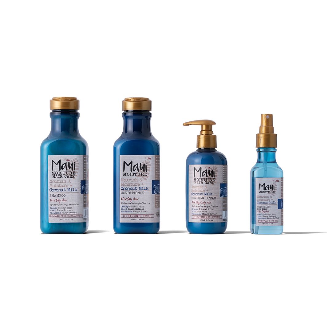 Nourish & Moisture + Coconut Milk product lineup 