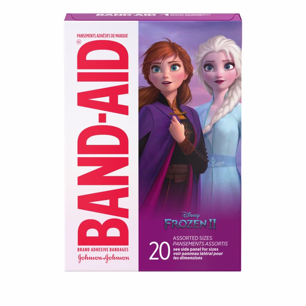 BAND-AID® Brand Adhesive Bandages, featuring Disney Frozen, 20ct Back of Pack