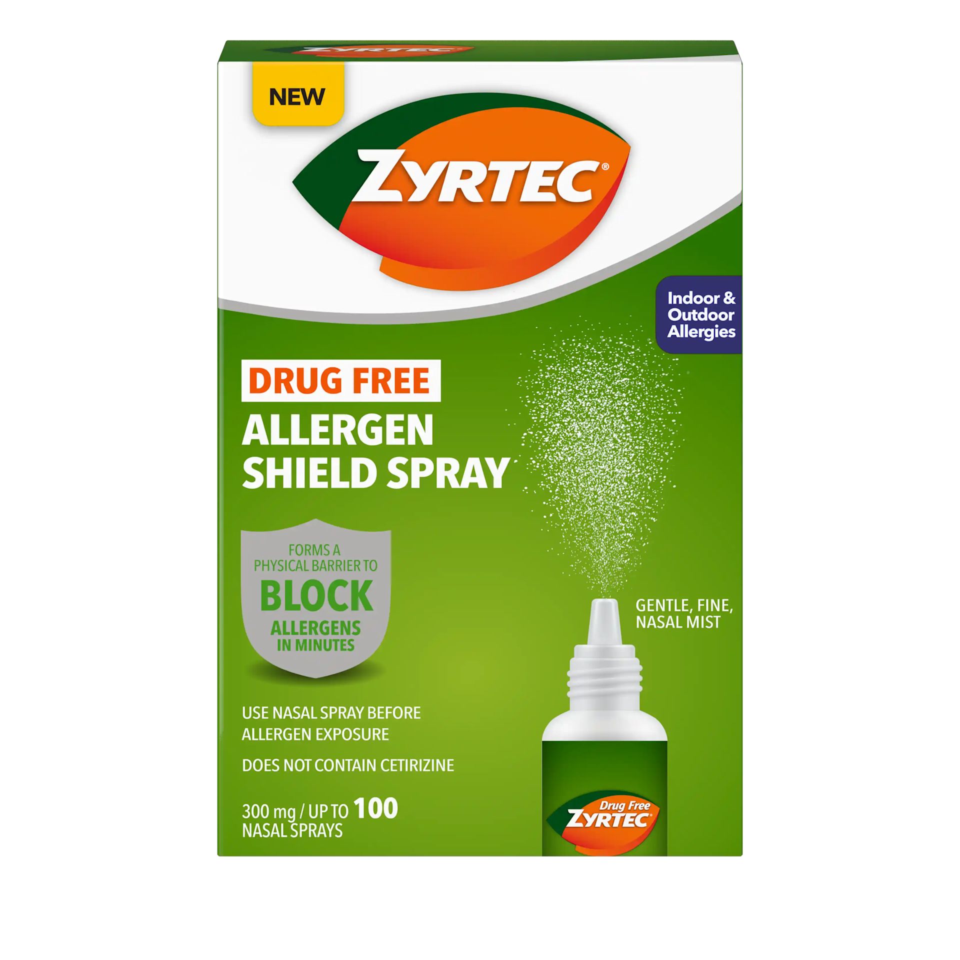 ZYRTEC® Allergan Shield Spray 100 ct Frontpack