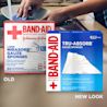 Old vs new look of BAND-AID® Brand TRU-ABSORB™ Gauze Sponges