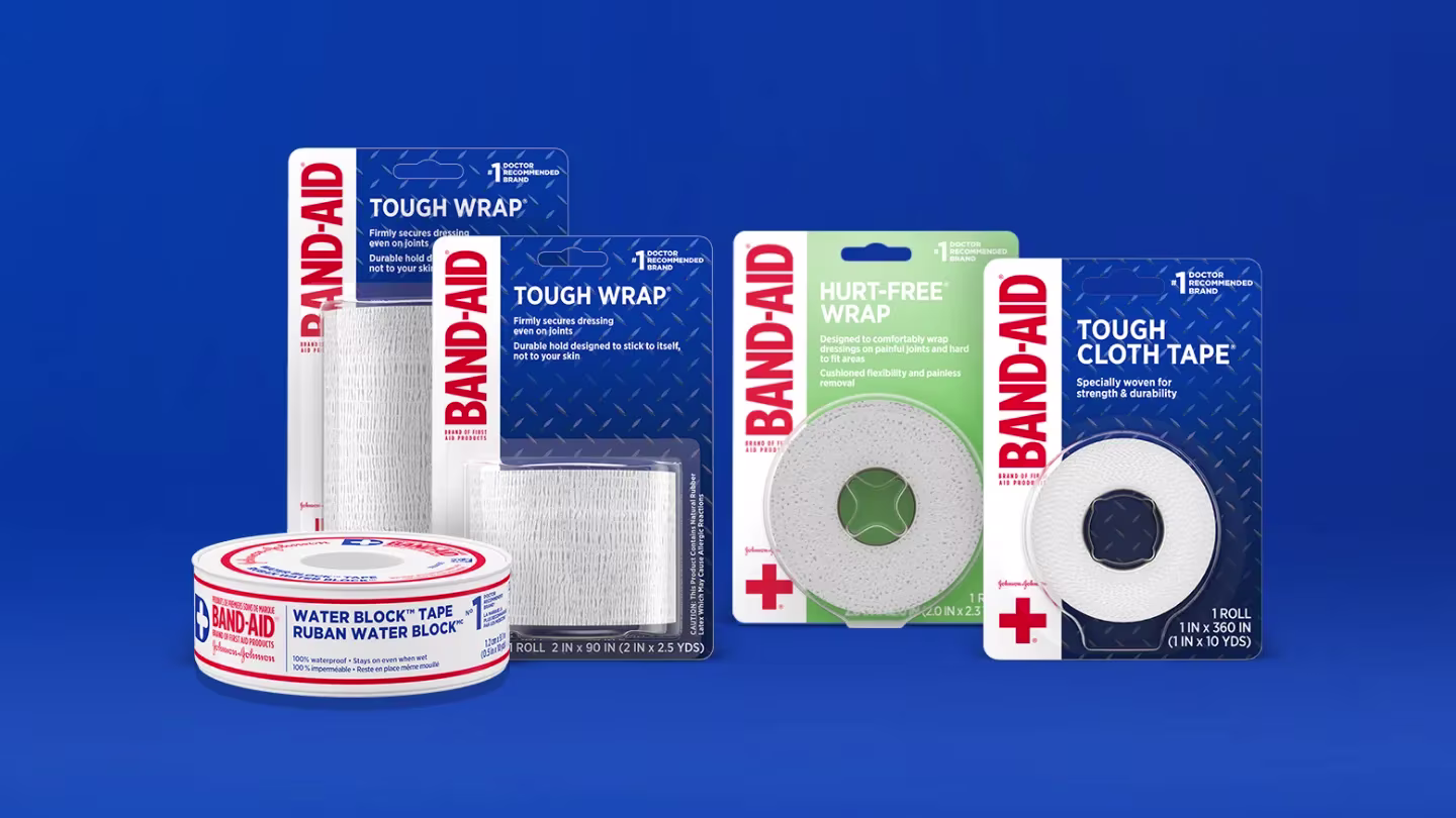 Assortment of Band-Aid® Brand Tapes and Wraps Products
