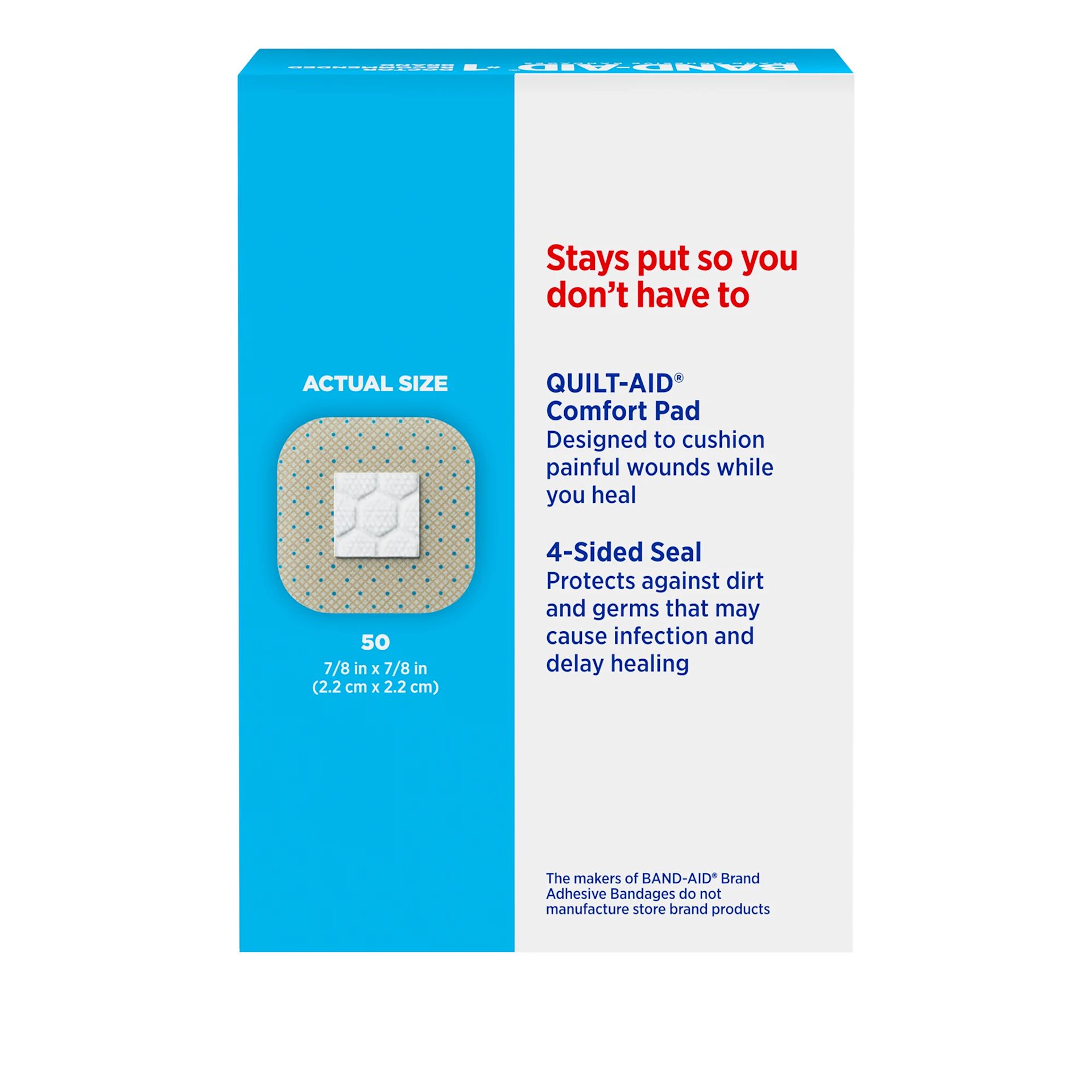 Back pack shot of BAND-AID® Brand Adhesive Bandages, Sheer Spot 50ct