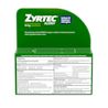 ZYRTEC® Allergy Relief Liquid Gels 25 count Back of the pack