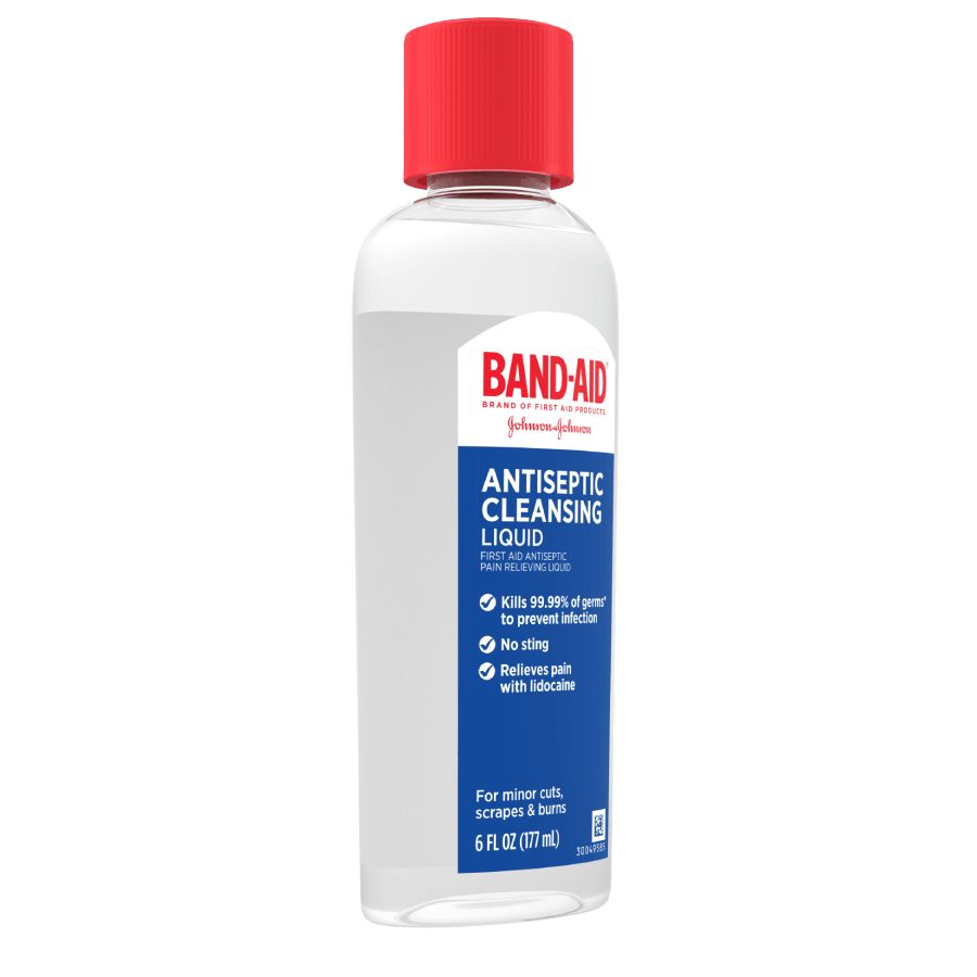 BAND-AID® Brand Antiseptic Cleansing Liquid bottle side 1