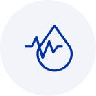 Icon of a drop of blood with a heartbeat line, indicating the importance of assessing injury severity and understanding bleeding sources.