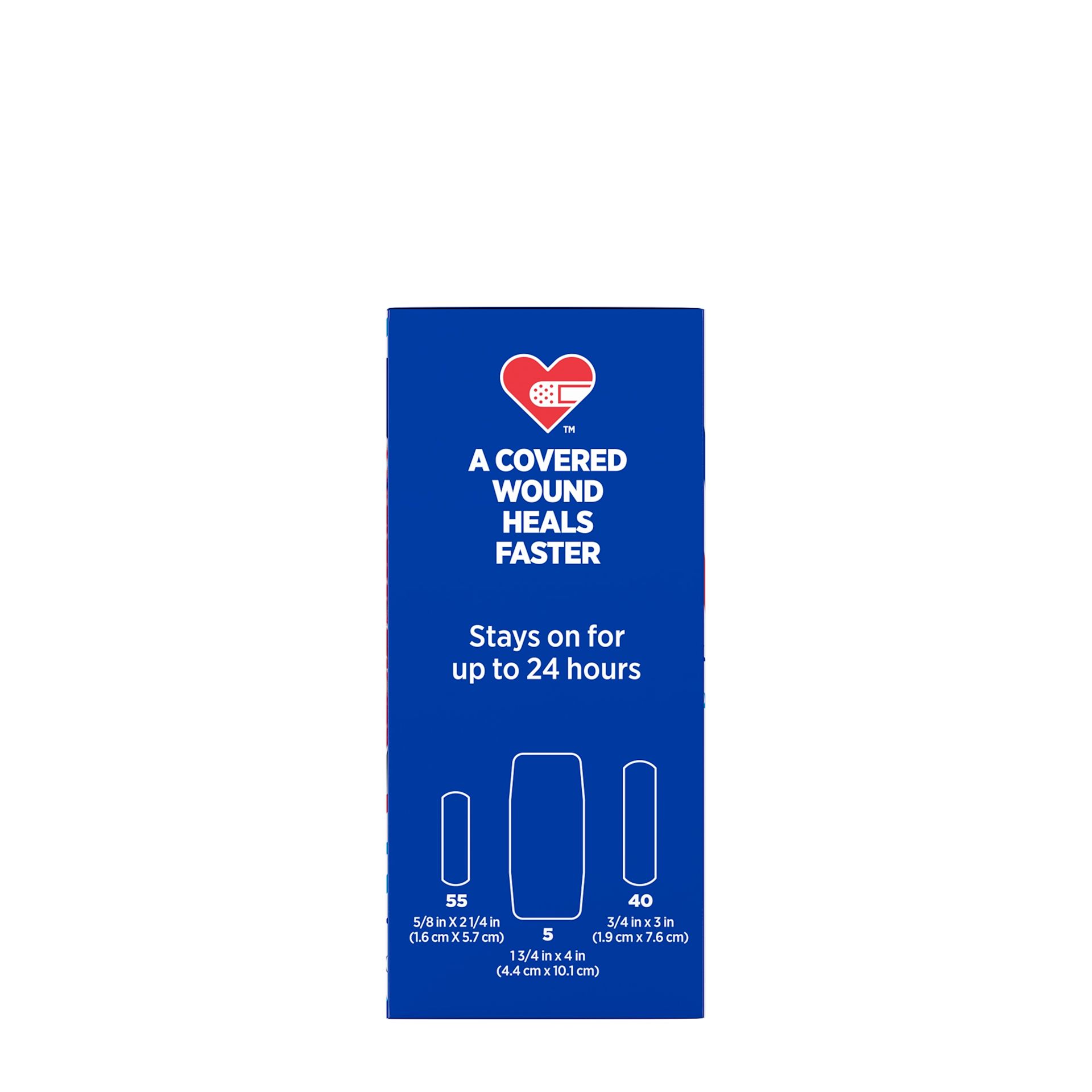 Side pack shot of BAND-AID® Brand Flexible Fabric Stars n Stripes Tin 100ct