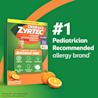 Children's ZYRTEC® Dissolve Tabs pack, oranges image, text #1 pediatrician recommended allergy brand