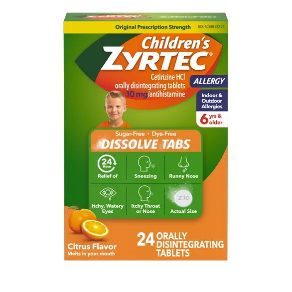 Front of package image of Children's ZYRTEC® Dissolve Tabs