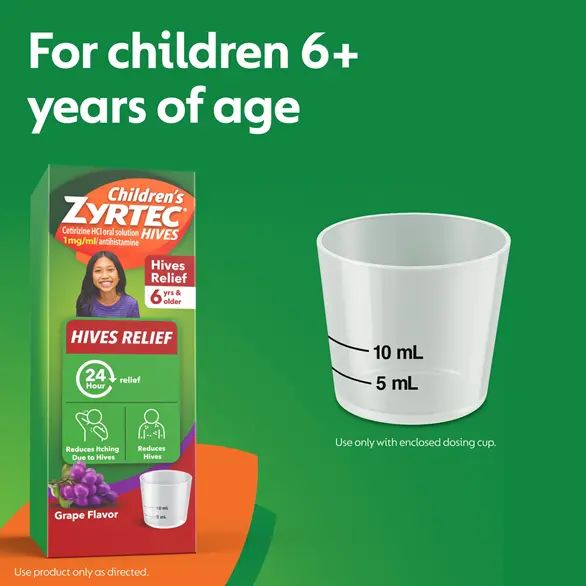 Children's ZYRTEC® Hives for children 6+ years of age