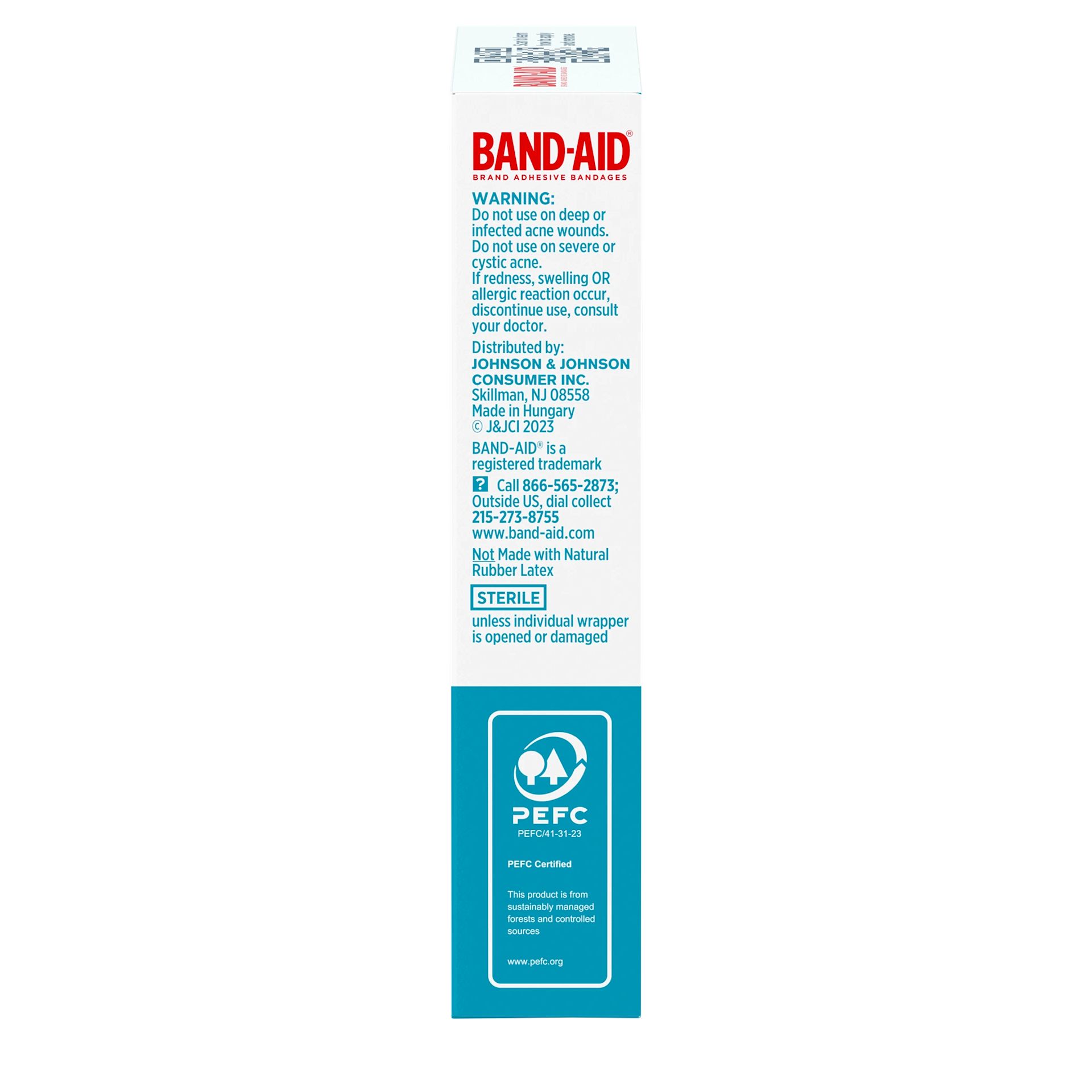 Warnings shot for BAND-AID® Brand HYDRO SEAL® Hydrocolloid Acne Blemish Patches