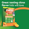 Children's ZYRTEC® Dissolve Tabs, oranges graphic, text "Great tasting citrus flavor kids will love"