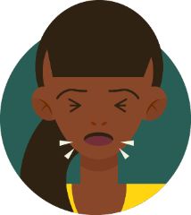Illustration of a woman coughing from a mold allergy