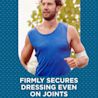 Firmly secures dressing even on joints