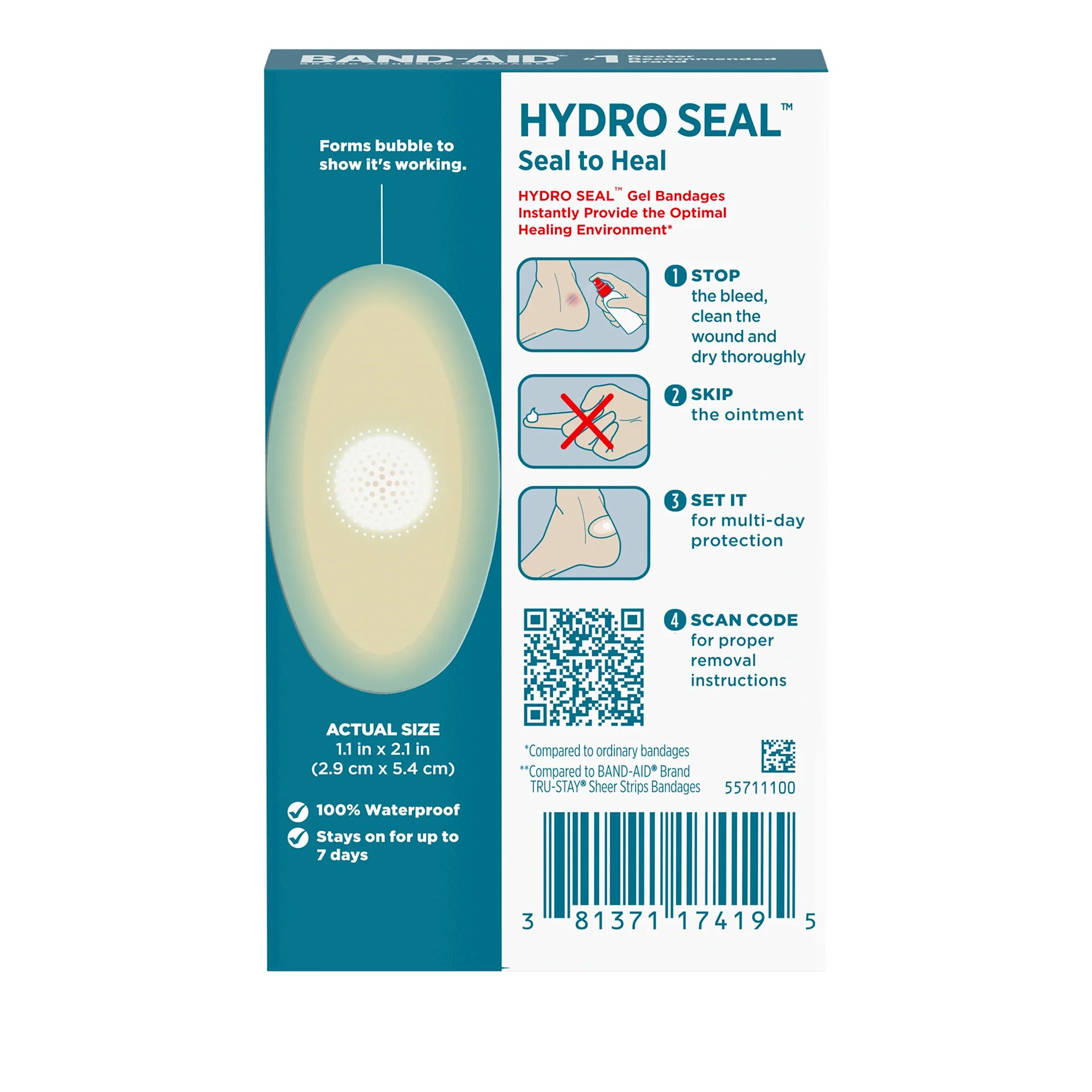Back Pack shot of BAND-AID® Brand HYDRO SEAL® Blister Cushions for Heels