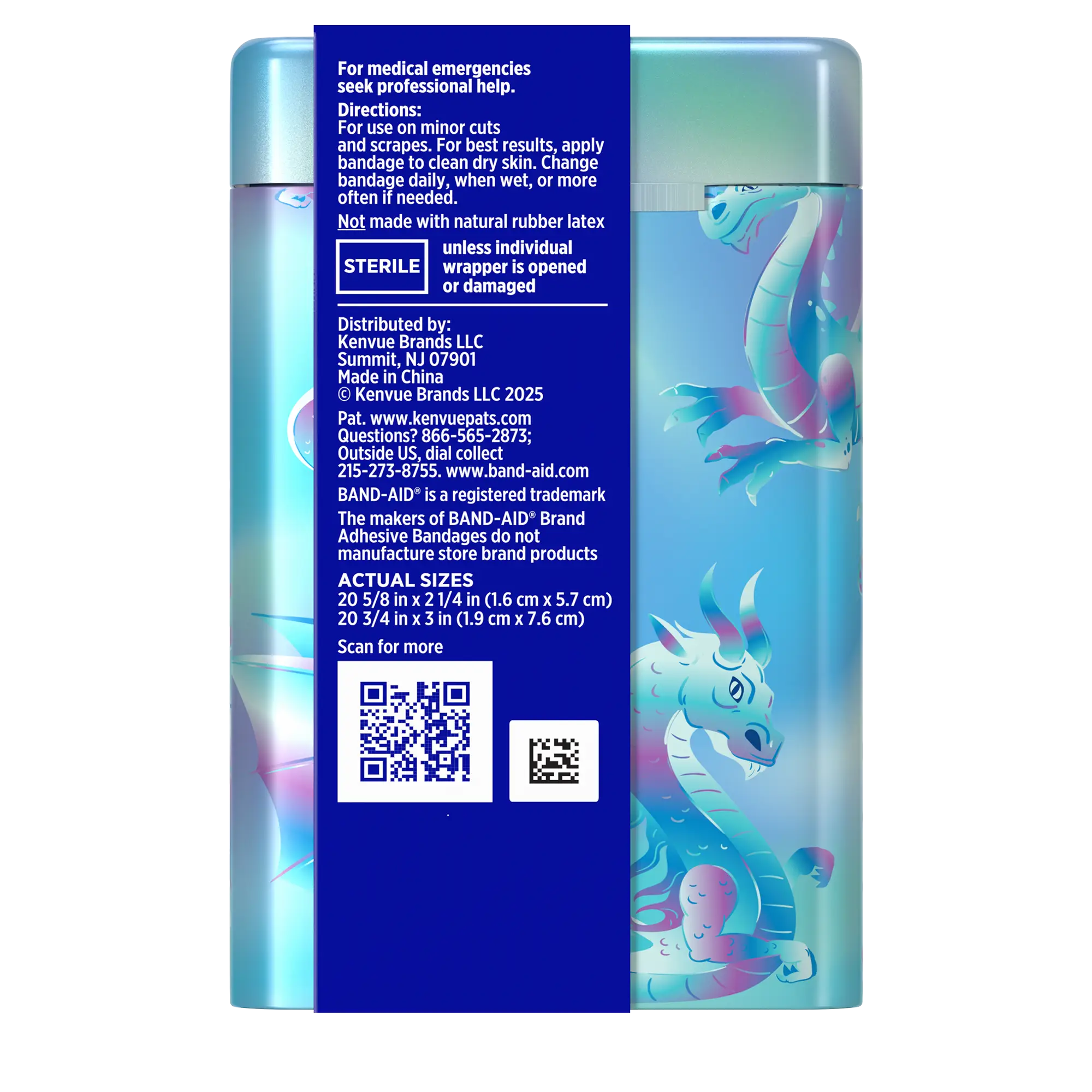 BAND-AID® Brand Adhesive Bandages Flexible Fabric, Magic Shimmer Tin