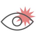Illustration of a man with irritated eyes