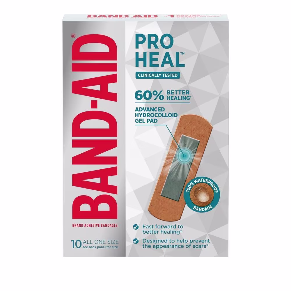 BAND-AID® Brand Pro Heal™ Adhesive Bandages All One Size 10 count package