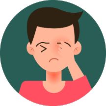 Illustration of a man itching his eyes