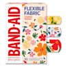 Band-Aid Brand Flexible Fabric Limited Edition Wildflower Bandages front of pack and bandage designs