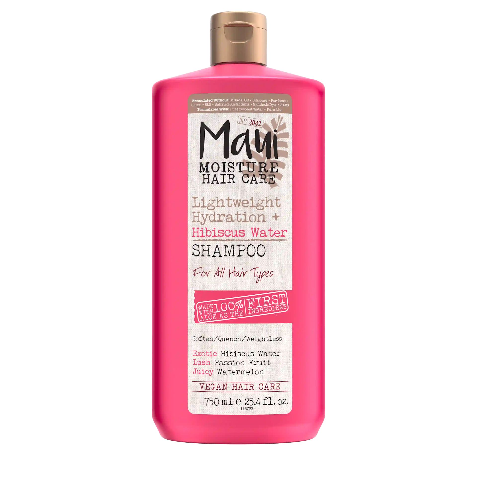 Maui Moisture® Lightweight Hydration + Hibiscus Water Shampoo 25.4 fl oz Front of Packaging