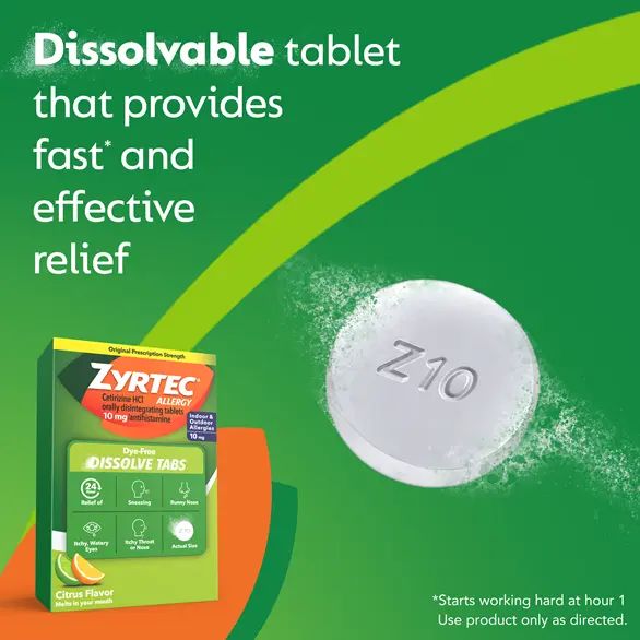 Dissolvable tablet that provides fast and effective relief